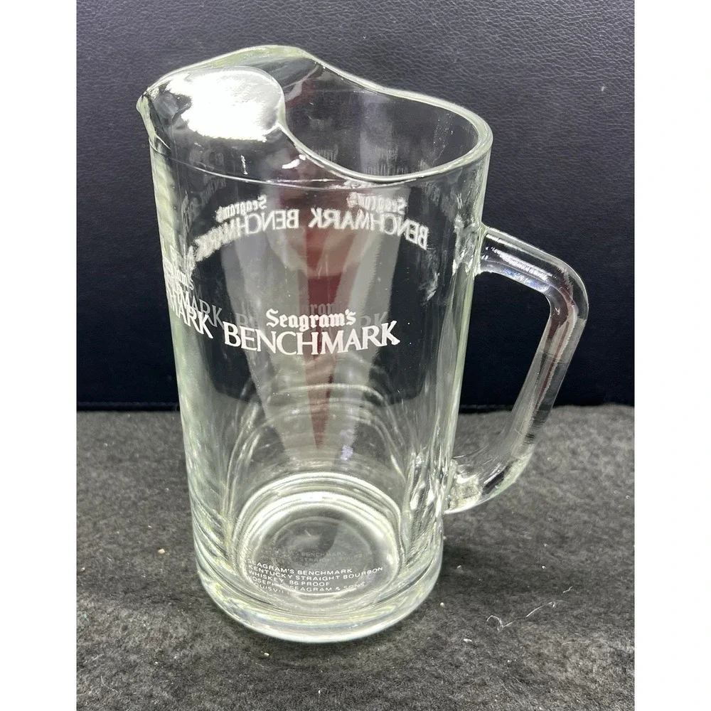 Vintage Clear Glass SEAGRAM's BENCHMARK Pitcher